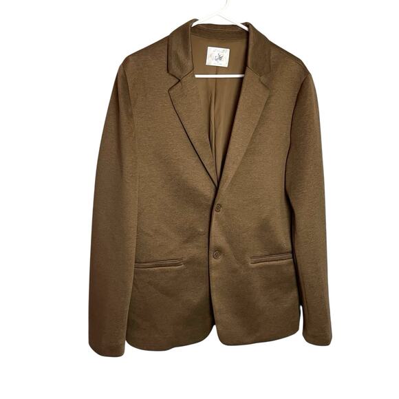 Stylus LaDarius Campbell Knit Blazer Mens S Heather Brown 2 Button Vent Stretch - Picture 2 of 13